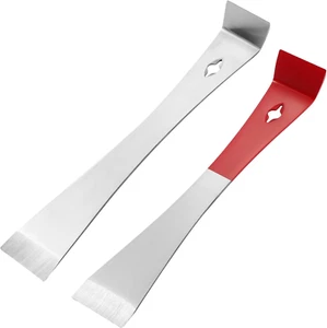 2Pcs Metal Pry Bar, Stainless Steel Pry Tool Flat Mini Crowbar Tool Thin Trim - Picture 1 of 12