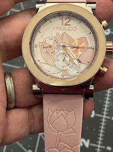 Mulco Watch Women's La Fleur Lotus W/ Mother Of Pearls/Swarovski new battery - Picture 1 of 14