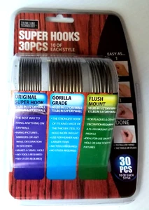 30pc Hooks Hang Wall Pictures Mirrors Clocks Stainless Steel Heavy Duty Hanging - Picture 1 of 8