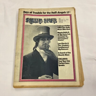 ROLLING STONE magazine - No. #124 - December 21, 1972 - Keith Moon, Hells Angels - Image 1 of 3