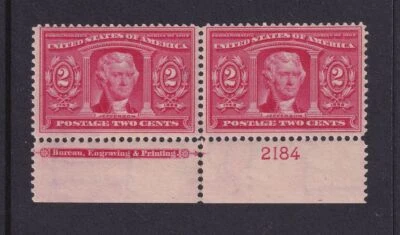 1904 Sc 324 Louisiana Purchase MLH full OG wit RARE plate number & imprint (K5 - Image 1 of 2