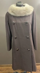 VTG Womens Coat Town And Country 60s Mink Fur Neck Collared  Union Made Jacket - Picture 1 of 22