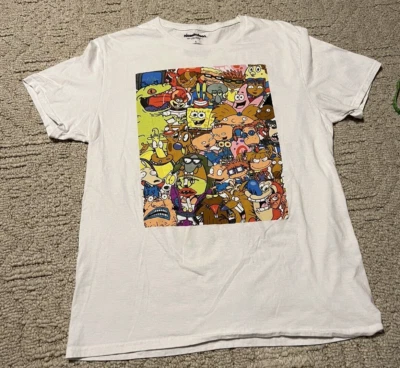 Молодежь Nickelodeon мультфильмы футболка Spongbob Rugrats размер большой белый - Изображение 1 из 4