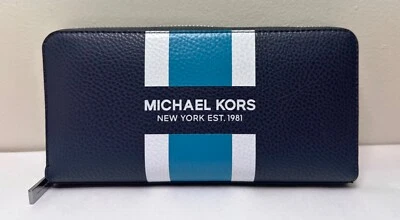 Кожаный кошелек Continental Michael Kors Cooper Tech на круговой молнии - Изображение 1 из 4