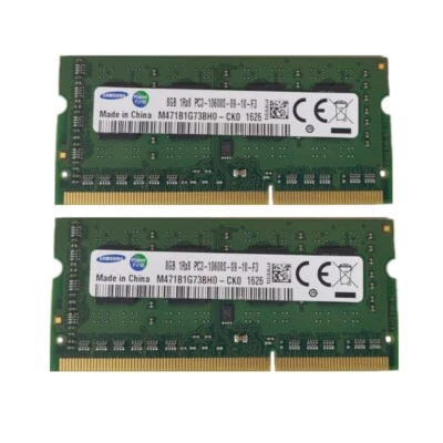 Samsung 16GB KIT(2x 8GB) 1RX8 DDR3 1333 MHz PC3-10600S SO-DIMM Laptop RAM Memory - Image 1 of 3