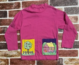 90s Vintage Girls Color block Shirt 4t  - Picture 1 of 2