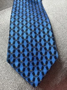 HALSTON Emerald Blue Men's 100% Silk Vintage Necktie Tie Made in USA Vintage - Picture 1 of 7