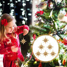 Festive Gold Star Christmas Tree Ornaments, Glitter Hanging Decorations (6PCS)