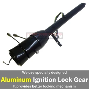 Universal 32" Black Stainless Tilt Steering Column Floor Shift NO Key GM Hot Rod - Picture 1 of 6