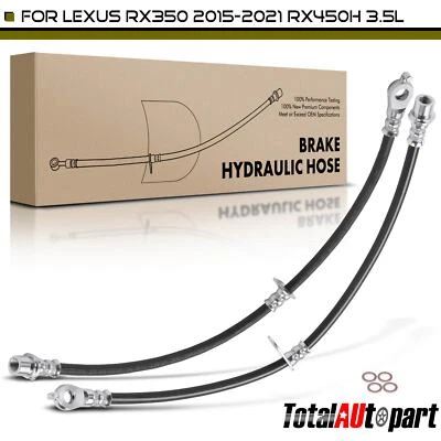 2件装制动液压软管适用于雷克萨斯 RX350 RX350L RX450h RX450hL 3.5L 前侧 — 第 1/4 张图片