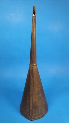 Bell Tin Cone Shaped Diagonal Cut End 11 7/8" Tall 3 5/8" Diameter - Image 1 of 4
