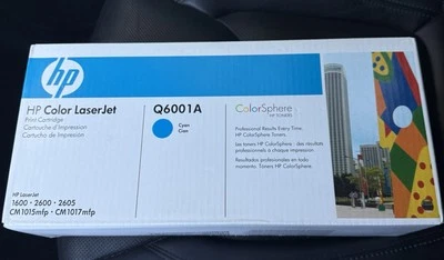 HP Original OEM Color LaserJet Q6001A Cyan  Toner 1600 2600 2605 NEW & Sealed! - Image 1 of 4
