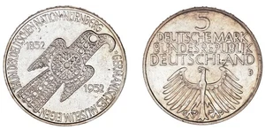 5 MARK GERMANY - 5 MARCOS ALEMANIA. Ag. NUREMBERG MUSEUM. MUNICH, 1952. XF+/EBC+ - Imagen 1 de 1