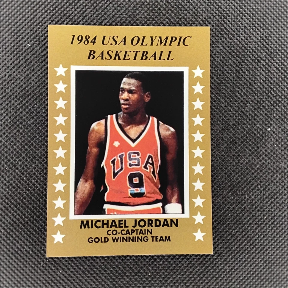Tarjeta de novato olímpica de baloncesto de Michael Jordan 1984 de Estados Unidos! RC SP ¡SÚPER RARO!! Foto 1 de 1
