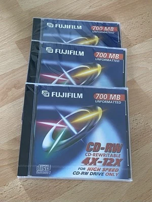 3 FUJIFILM CD-RW 700MB ROHLING AUDIO DATEN CD NEU OVP - Bild 1 von 2