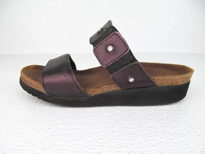 Sandalias de cuña Naot Ashley de corcho de cuero púrpura para mujer talla 5 Foto 1 de 4