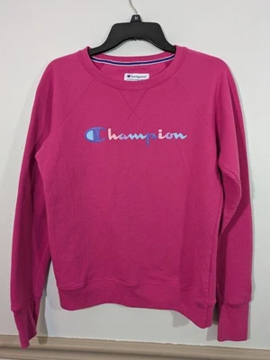 Champion Mujer Rosa Manga Larga Cuello Redondo Pullover Sudadera Talla XS Foto 1 de 3