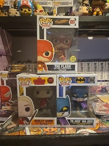 Funko Pop Bundle War Joker #504 Harley Quinn #1111 The Flash #1097 - Picture 1 of 1