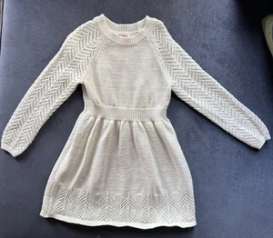 Cat &Jack Cream Fit & Flare Sweater Dress Size 5T - Picture 1 of 3