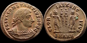 Constantius II Caesar Ancient Roman coin AE3, Antioch, GLORIA EXERCITVS.R00024 - Picture 1 of 1