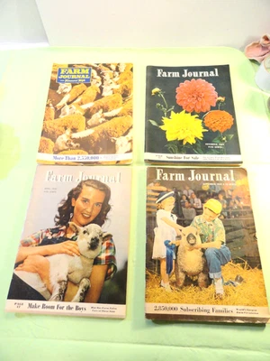 4 QTY FARM JOURNAL MAGAZINE 1941 1945,1946 & 1950 RECIPES CAR ADS FARM LIFE - Image 1 of 4