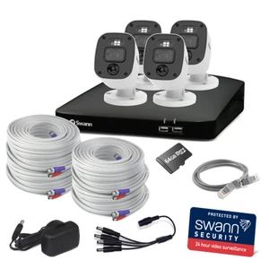 Swann SWDVK-446854MQB Audio 4 Cameras 4 Channel DVR CCTV Security Enforcer Kit - Picture 1 of 7