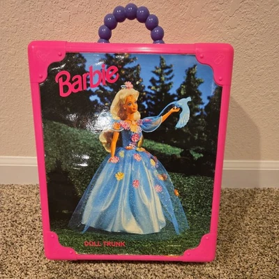 Muñeca Barbie rosa Mattel 1996 vintage estuche de transporte maletero Foto 1 de 4
