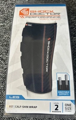Shock Doctor Calf Shin Wrap Adjustable Level 2 Black - Image 1 of 4