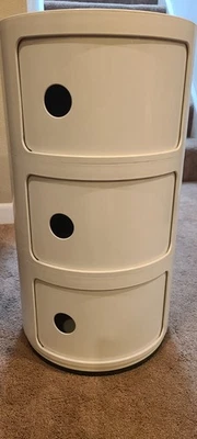 Vintage Kartell 4965-6-7 White Circular Cab. By Anna Castelli Italy MCM 3 Tier  - Image 1 of 4
