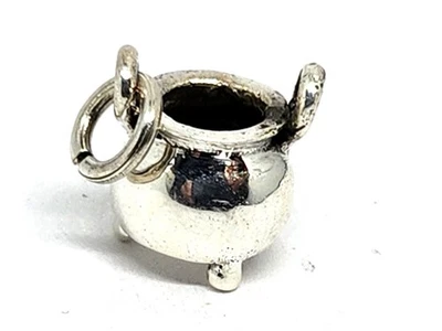 Calderone 3D Charm Argento Sterling 925 Piccole Streghe Vaso Pagano Wiccan... - Immagine 1 di 4
