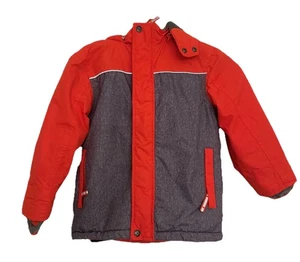 Mini Boden Winter Jacket Boys 5-6 Orange Ski Jacket Winter Coat Removable Hood - Picture 1 of 7