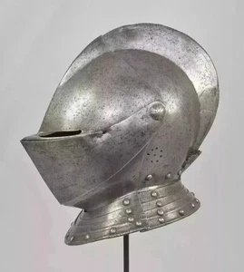 Casque médiéval prêt au combat bassin chevalier armure casque en acier - Imagen 1 de 4