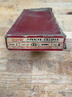 Vintage L.S. Starrett No. 122 6” Vernier Caliper  not working frozen - Image 1 of 4