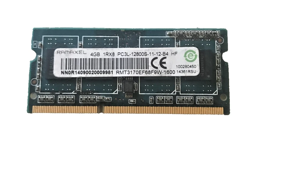 Ramaxel 4GB (1x4GB) DDR3 SODIMM RMT3170EF68F9W-1600 1Rx8 PC3L-12800S-11 - Image 1 of 1
