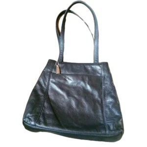 Nine West Soft Genuine Black Leather Hand Bag Purse - Picture 1 of 8