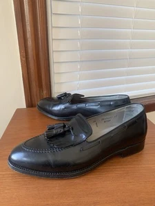 RARE EUROPE MODEL | ALDEN 10E BLACK SHELL CORDOVAN KILTIE TASSEL LOAFERS SHOES - Picture 1 of 22