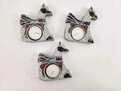 Llama de 3 cuentas con muelle de bufanda 1 candelabro de luz de té muelle uno alpaca usado Foto 1 de 4