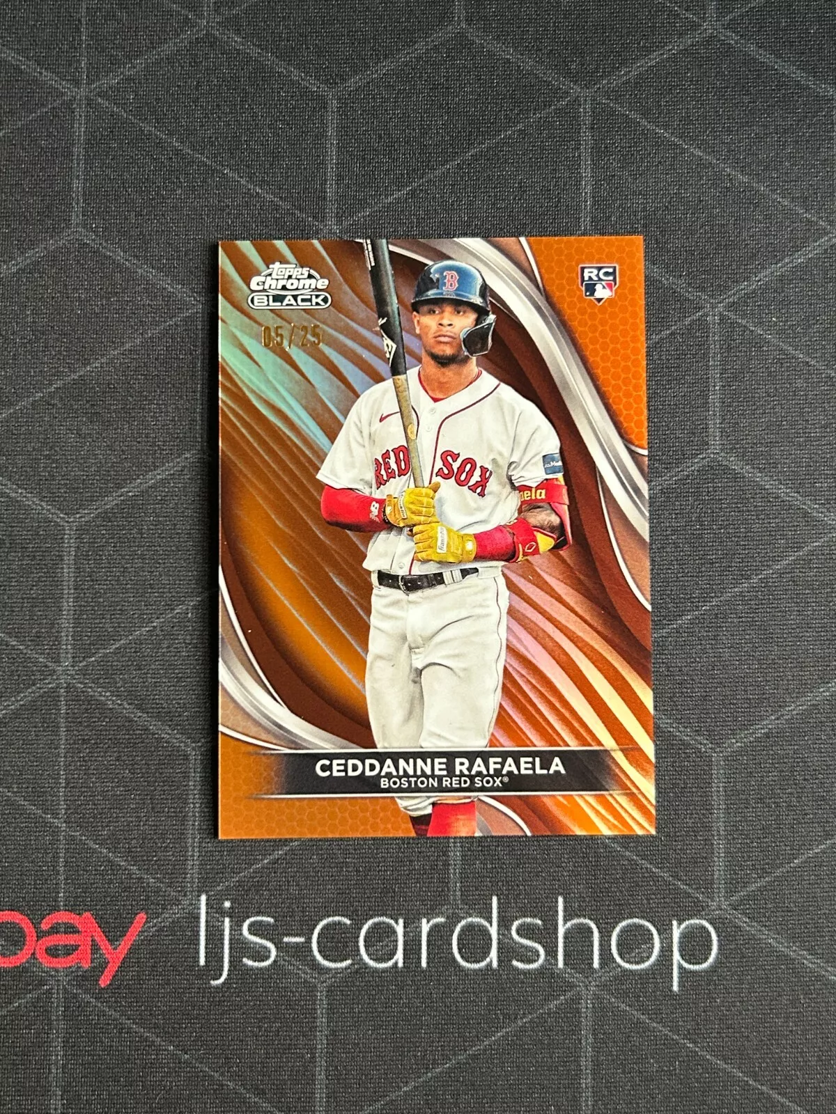 2024 Topps Chrome Black Ceddanne Rafaela #57 Orange Refractor Rookie /25 SPM