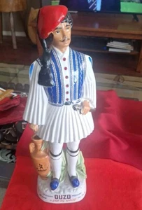 Huge Empty Ceramic Greek Man Metaxa OUZO Dry Aperitif 90Proof Liquor Decanter - Picture 1 of 12