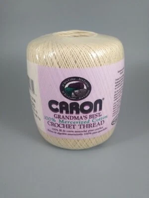 Hilo de ganchillo de algodón Caron Grandma's Best - 400 yardas - crudo #160 Foto 1 de 3