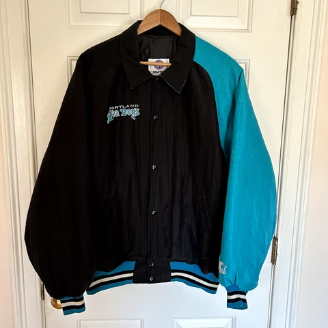 Vintage Portland Seadogs Starter Jacket Made in USA Maine Snap Front MILB Men XL Cover