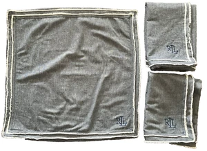3 Ralph Lauren Euro Shams Chambray Fringe w/RLL Monogram – Nautical Preppy - Picture 1 of 11