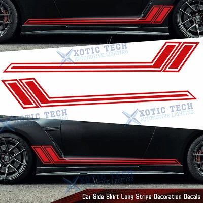 JDM Glossy Red Hockey Style Side Fender Skirt Sticker For Nissan 370Z Altima GTR - Image 1 of 4