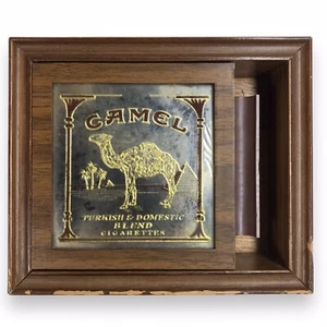 Vintage Camel Promo Wood Cigarette Box Mirror Top Wood Glassics - Picture 1 of 8