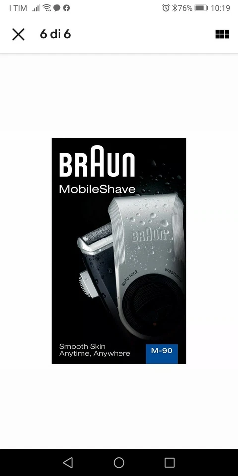B0004445 Rasoio Braun Mobile Shave da Viaggio M90 -sprice