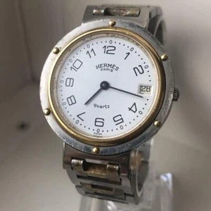 Reloj para mujer HERMES Clipper 24 mm de cuarzo hecho en Suiza vintage JAPÓN usado - Imagen 1 de 12