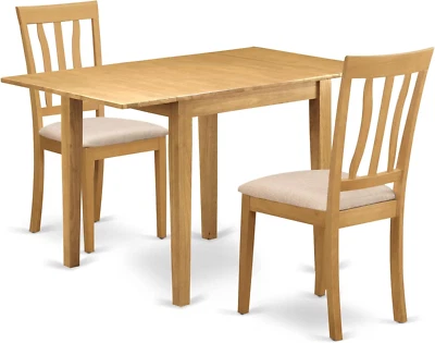 Conjunto de mesa de jantar NDAN3-OAK-C 3 peças para espaços pequenos contém um dinin retangular - Imagem 1 de 4