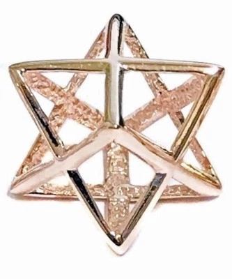 GRANDE 1" Oro Rosa 925 Plata de Ley Merkaba Merkava Cabalá Colgante Merkavah Foto 1 de 4