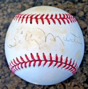 BILLY MARTIN, New York Yankees, single signed OAL Bobby Brown Baseball - Picture 1 of 11