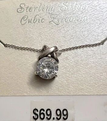 NUEVO COLGANTE DE CIRCONITAS CÚBICAS DE PLATA ESTERLINA EN CADENA DE 18" #B35 Foto 1 de 2